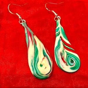 Abstract feather earrings